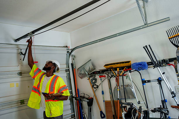 Professional Garage Door Spring Repair technician working in Farmersville, CA